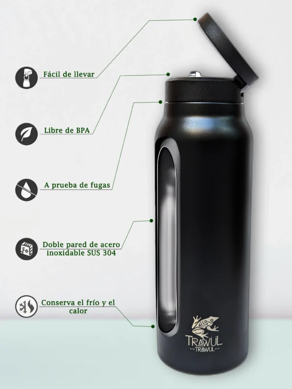 pomo2 copia (1) Botella térmica magnética 710ml Negra Características Trawül Trawül
