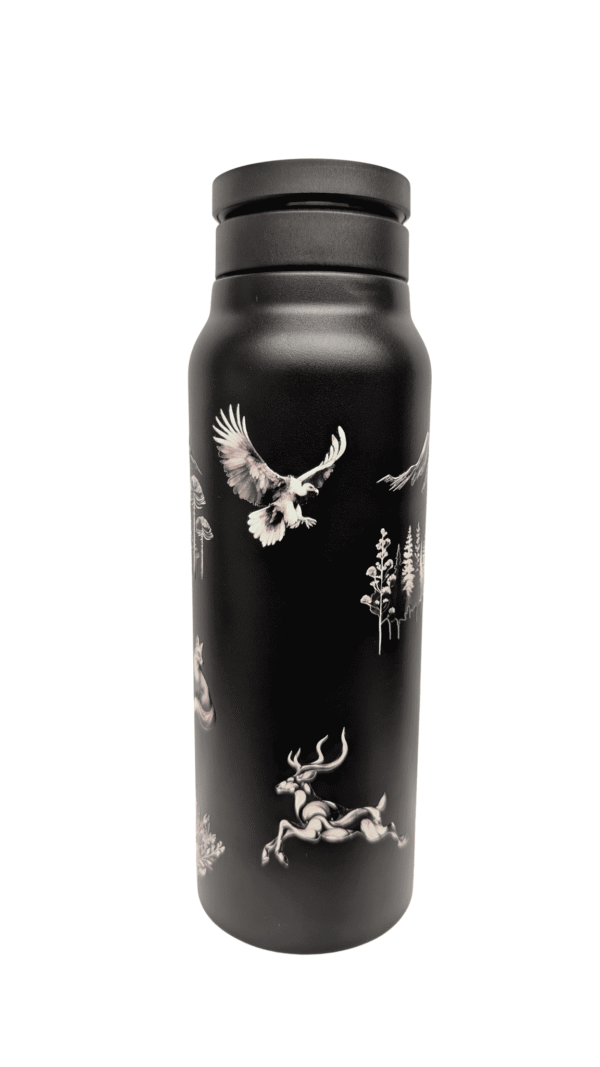 Diseño sin título (21).png Botella térmica magnética 710ml Negra Colección Ecosistemas de Chile Trawül Trawül