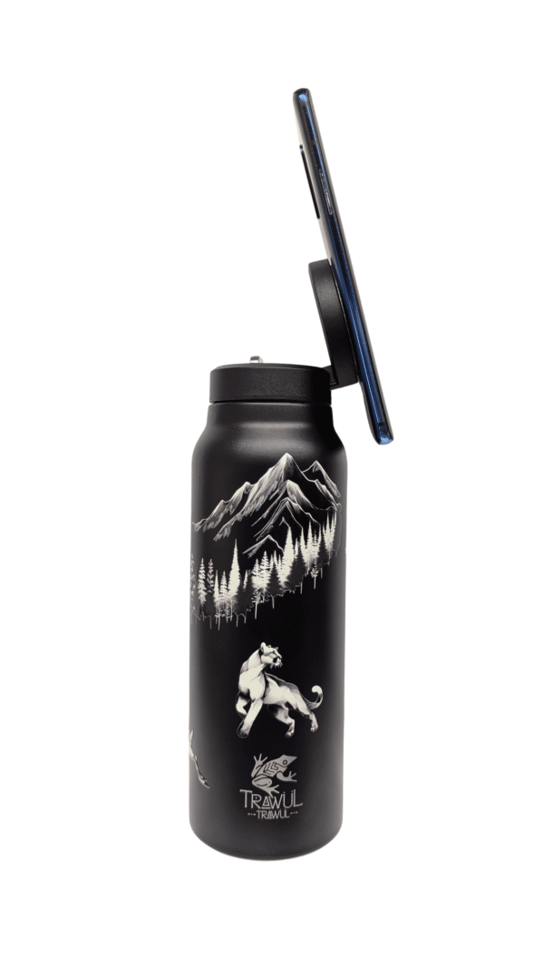 Diseño sin título (22).png Botella térmica magnética 710ml Negra Colección Ecosistemas de Chile Trawül Trawül