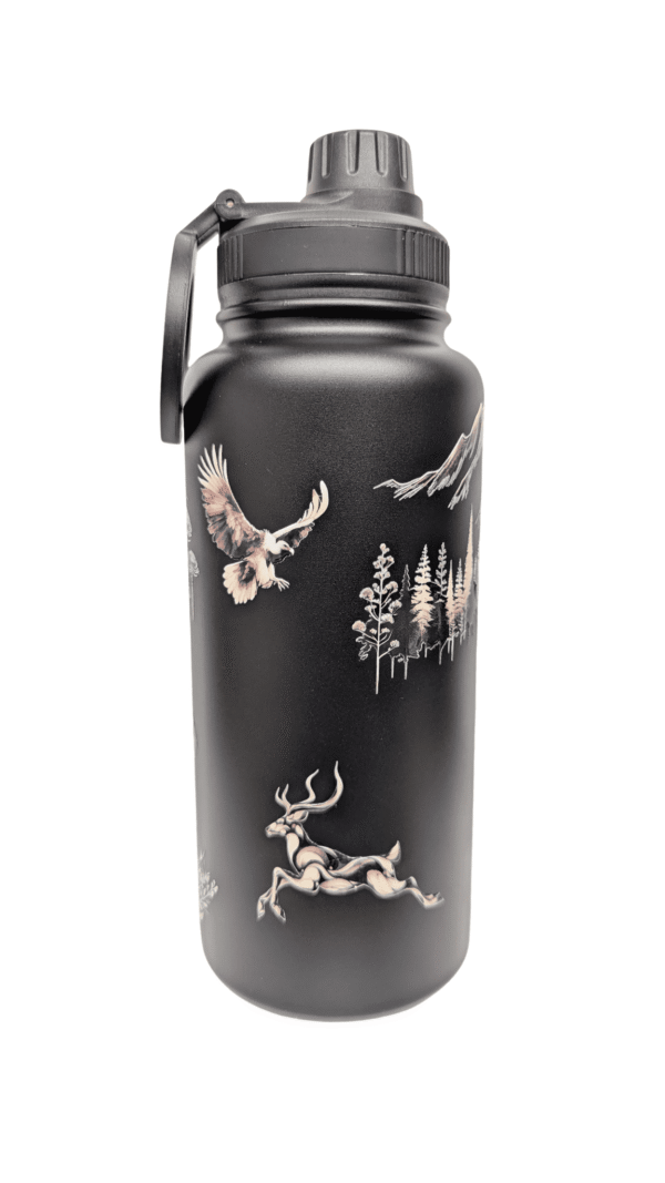 Botella térmica magnética 1L Negra Colección Ecosistemas de Chile Trawül Trawül