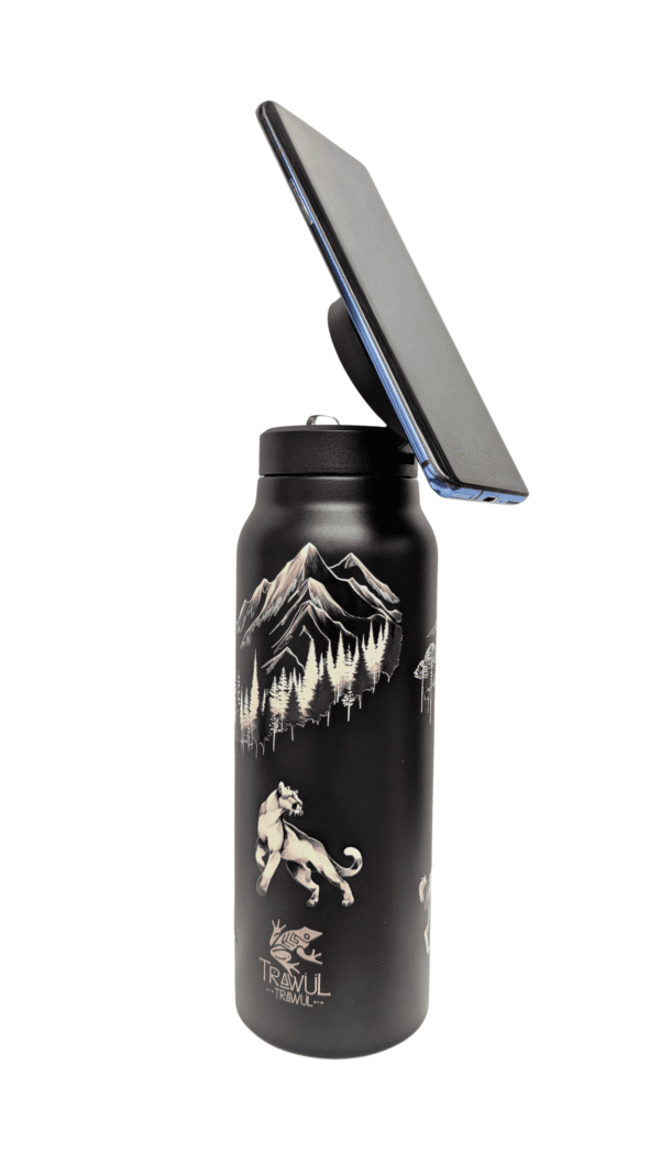 Diseño sin título (30).png Botella térmica magnética 710ml Negra Colección Ecosistemas de Chile Trawül Trawül