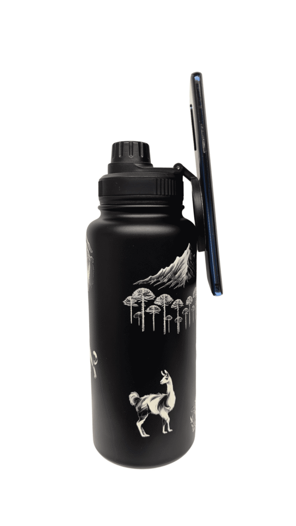 Botella térmica magnética 1L Negra Colección Ecosistemas de Chile Trawül Trawül